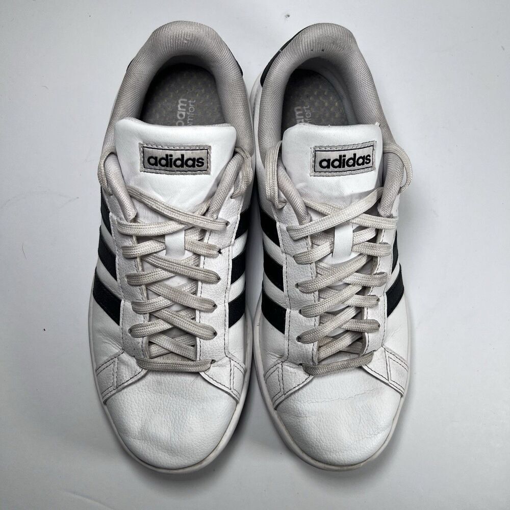 Adidas Grand Court White Black Lace Up Shoes Sneakers Women's Size 8.5 F36483 - Picture 6 of 8